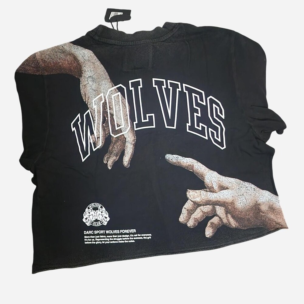Darc Sport Creator Premium Vintage Oversized Cropped Tee in Black, size Small #w
